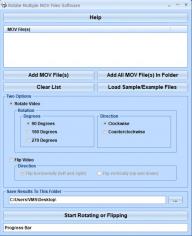 Rotate Multiple MOV Files Software main screen