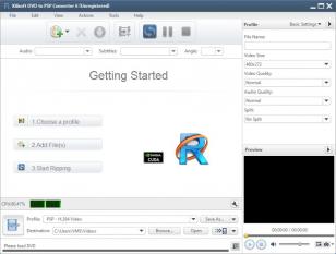 Xilisoft DVD to PSP Converter main screen