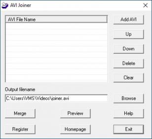 AVI Joiner main screen