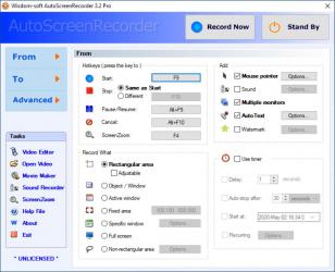 AutoScreenRecorder Pro main screen