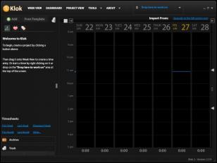 Klok main screen