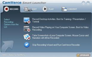 CamVerce Launcher main screen