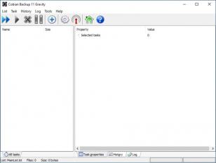 Cobian Backup Gravity main screen