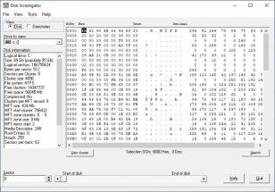 Disk Investigator main screen