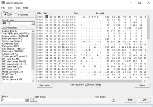 Disk Investigator main screen