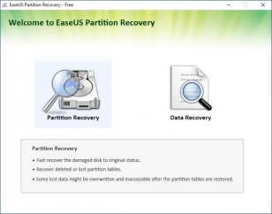 EaseUS Partition Recovery main screen
