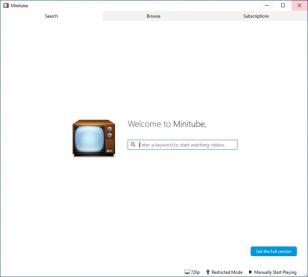 Minitube main screen