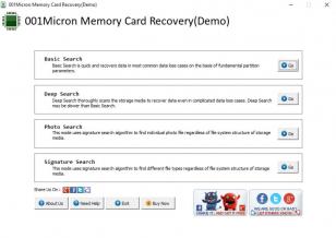 001Micron Memory Card Recovery main screen