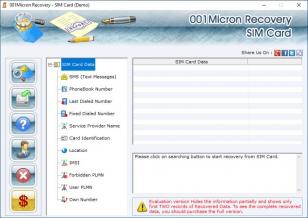 001Micron Recovery - SIM Card main screen