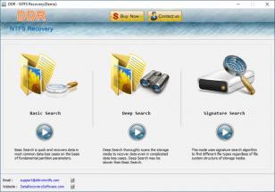 DDR - NTFS Recovery main screen