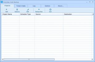 Everyday Auto Backup main screen