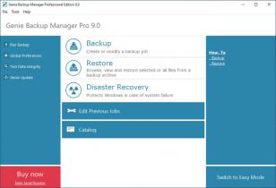 Genie Backup Manager Professional main screen