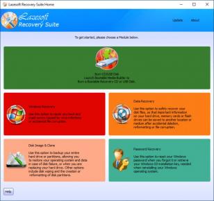 Lazesoft Recovery Suite Home main screen