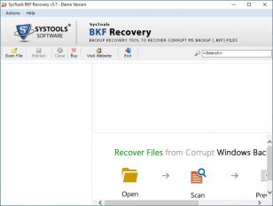 SysTools BKF Recovery main screen