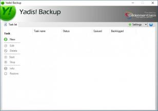 Yadis! Backup main screen