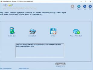 Aidfile recovery main screen