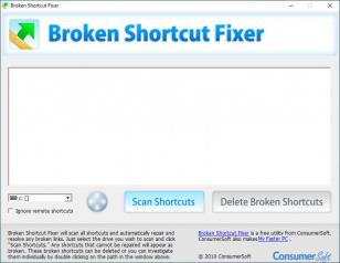 Broken Shortcut Fixer main screen