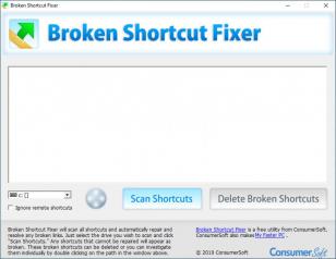 Broken Shortcut Fixer main screen