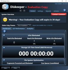 Diskeeper Home main screen