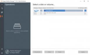Paragon Partition Manager main screen