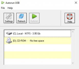 Autorun USB main screen
