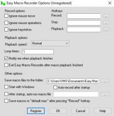 Easy Macro Recorder main screen