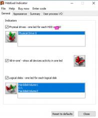 HddLed Indicator main screen
