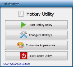 Hotkey Utility main screen