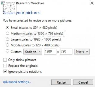 Image Resizer for Windows main screen