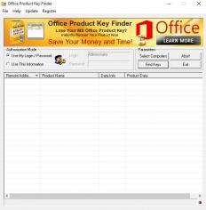 Office Product Key Finder main screen