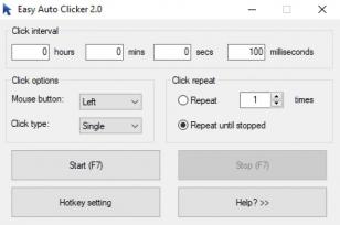 Easy Auto Clicker main screen