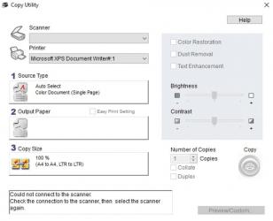 Epson Copy Utility main screen