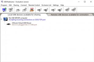 USB Redirector main screen