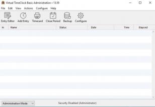 Virtual TimeClock Basic main screen