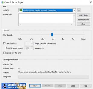 Colasoft Packet Player main screen