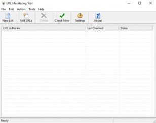 URL Monitoring Tool main screen