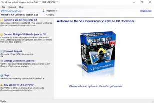 VBConversions VB.Net to C# Converter main screen