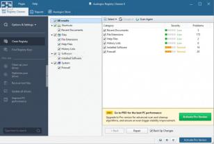 Auslogics Registry Cleaner main screen