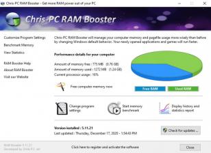 Chris-PC RAM Booster main screen