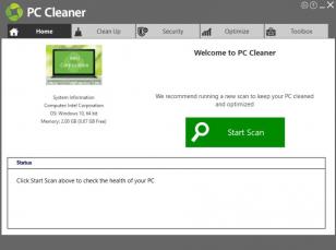 PC Cleaner main screen