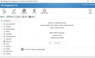 Vit Registry Fix Professional main screen