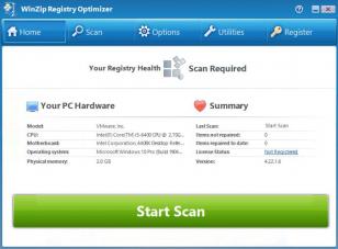WinZip Registry Optimizer main screen