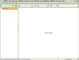 AllMyNotes Organizer Deluxe main screen
