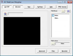 WebCam Morpher main screen