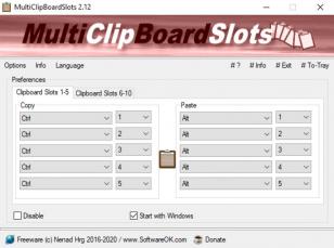 MultiClipBoard Slots main screen