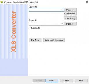 Advanced XLS Converter main screen