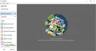 LibreOffice main screen