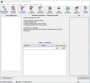 Delete Duplicates for Outlook main screen
