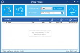 DocuFreezer main screen