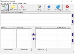 Merge Excel Workbooks main screen